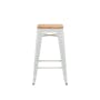 Bartel Counter Stool with Wooden Seat - White - 2