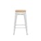 Bartel Counter Stool with Wooden Seat - White - 2