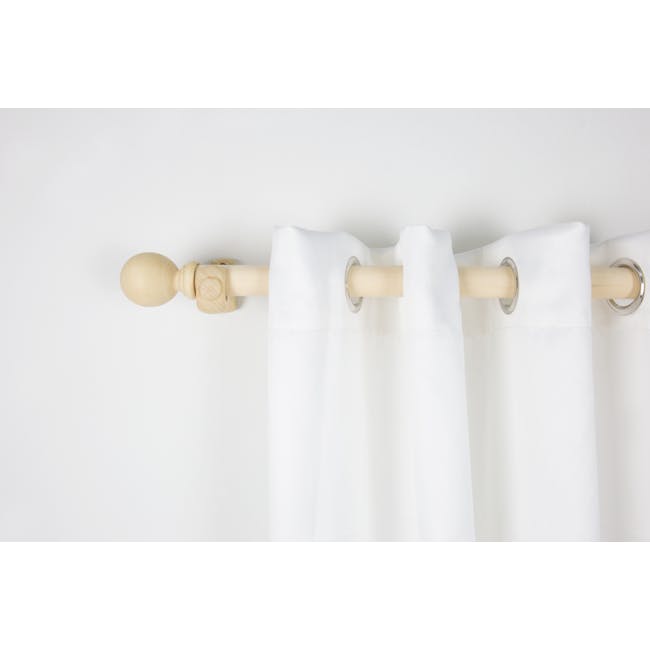 Wooden Curtain Rod with Wall Mount 2.0m - Natural - 4