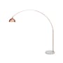 Olivia Arched Floor Lamp - Copper, White Marble - 0