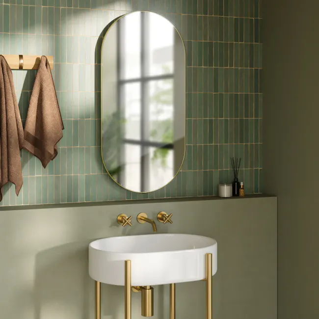 Hubba Pill Wall Mirror 91x45 cm - Brass - 8