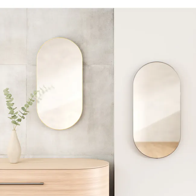 Hubba Pill Wall Mirror 91x45 cm - Brass - 2