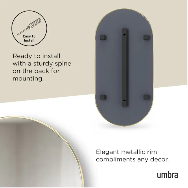 Hubba Pill Wall Mirror 91x45 cm - Brass - 4