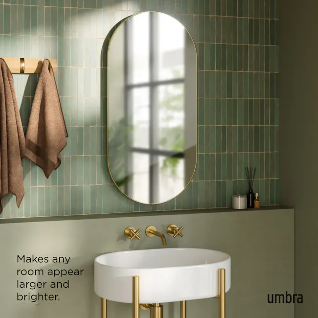 Hubba Pill Wall Mirror 91x45 cm - Brass - 3