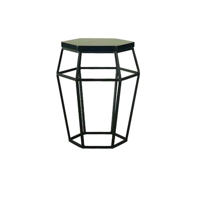 Apollo Stool/Occasional Table - Matt Black - 0