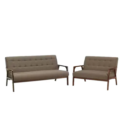 Tucson 3 Seater Sofa with Tucson 2 Seater Sofa - Cocoa, Chestnut (Fabric) - Image 1