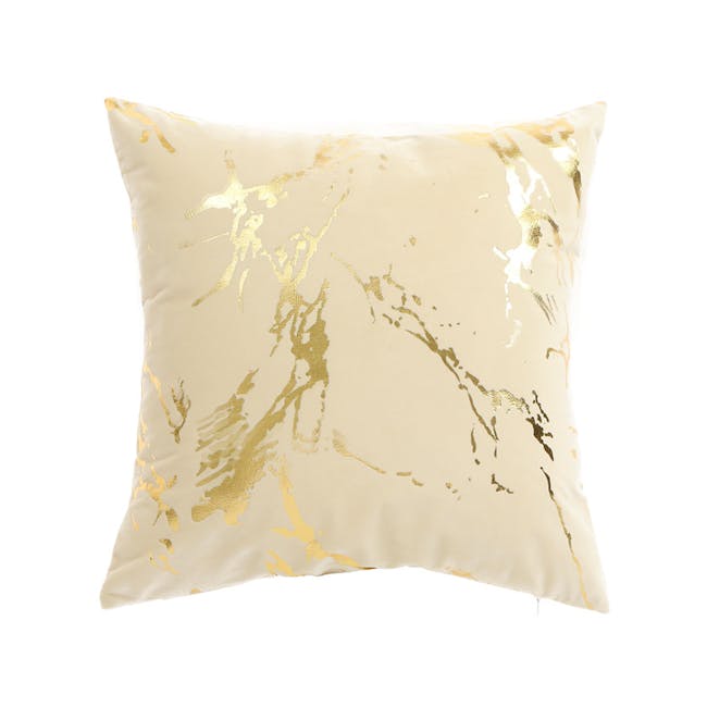 Splash Gold Foil Cushion - Off White - 0