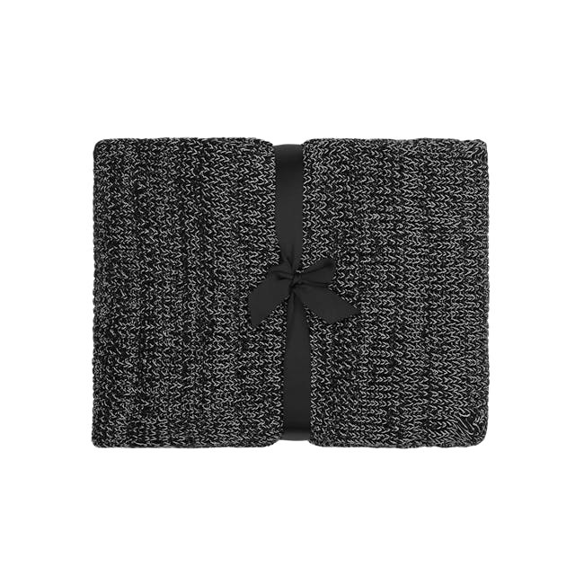 Lemuel Soft Knitted Throw - Black - 0
