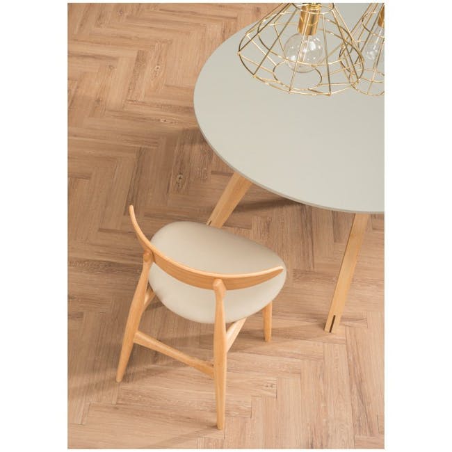 Tricia Dining Chair - Walnut, Barley (Fabric) - 7