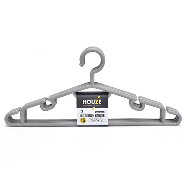 HOUZE Multi Hook Hangers (Set of 5) - Grey - 0