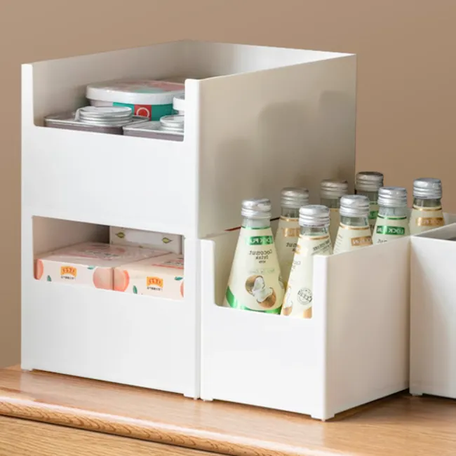 Ruth Storage Box 21cm - 2 - Organized storage, white shelving, minimalist design, kitchen counter, food storage, beverage