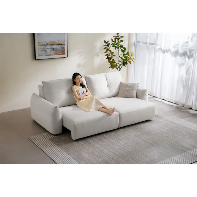 (As-is) Cladon Left Arm Power Sliding Extension Sofa Unit - Misty Grey (Scratch Resistant) - 7