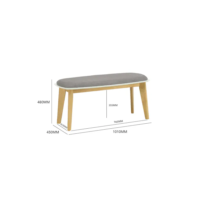 (As-is) Harold Bench 1m - Natural, Light Grey - 12 - 28