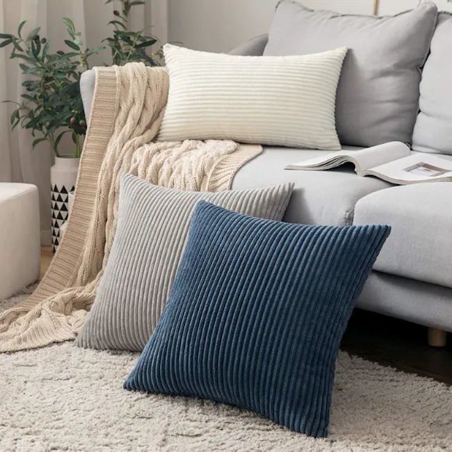 Emeri Large Corduroy Cushion Cover - Denim - 2