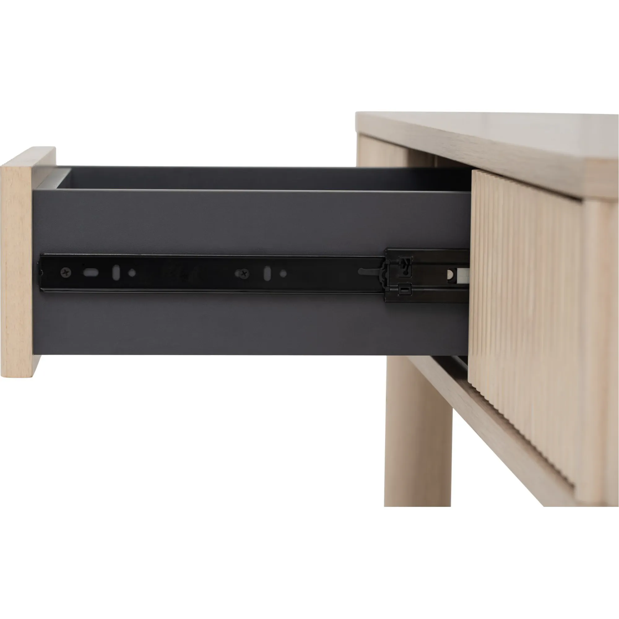 Claire Single Drawer Coffee Table 1.2m - 14 - Wooden drawer, black drawer divider, minimalist design, integrated storage