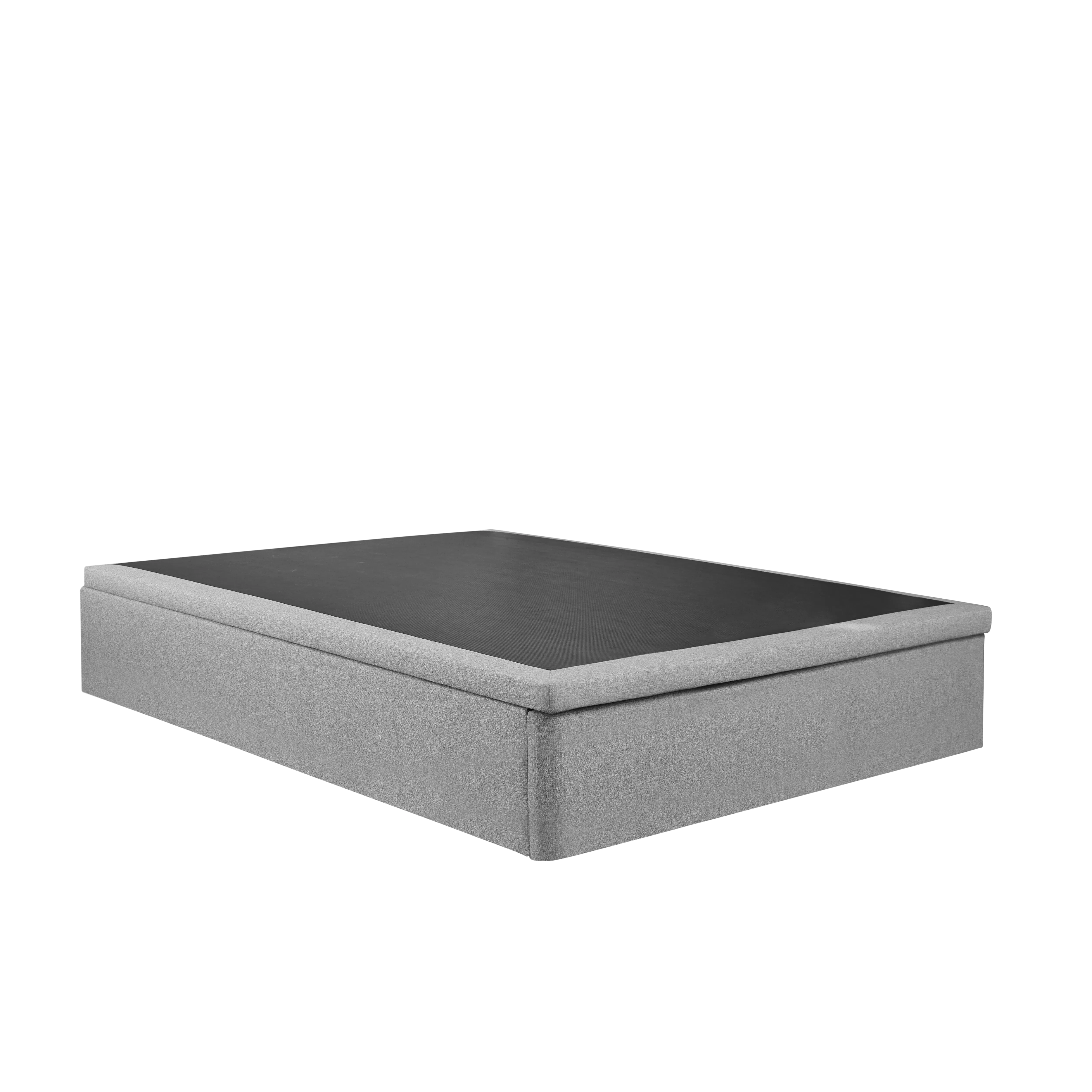 Vera King Storage Bed - Pebble (Eco Clean Fabric) - 11 - Modern rectangular sofa, sleek design, gray fabric, minimalist