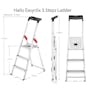 Hailo Aluminium 3 Step Ladder (2 Step Sizes) - 8cm Wide Step Ladder - 5