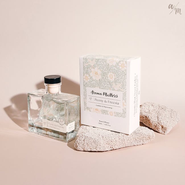 Aroma Matters Reed Diffuser - Peony & Freesia (2 Sizes) - 8 - Aromas, Peony & Freesia, Refreshing, Fragrance, Pure