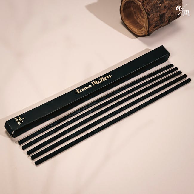 Aroma Matters Reed Diffuser - Peony & Freesia (2 Sizes) - 6 - Aromas, sticks, black, sleek, minimalist, elegant