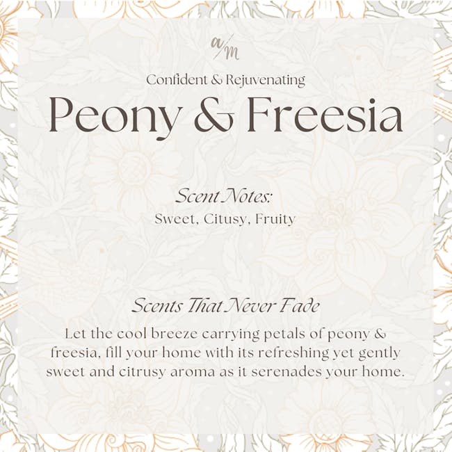 Aroma Matters Reed Diffuser - Peony & Freesia (2 Sizes) - 5 - Confident & Rejuvenating, Peony & Freesia, Scent Notes: Sweet