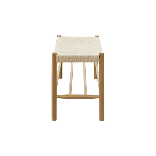 Anakie Bench 0.7m - Oak - 3 - Wicker chair, wooden legs, natural wood finish, minimalist design, rustic charm, cozy