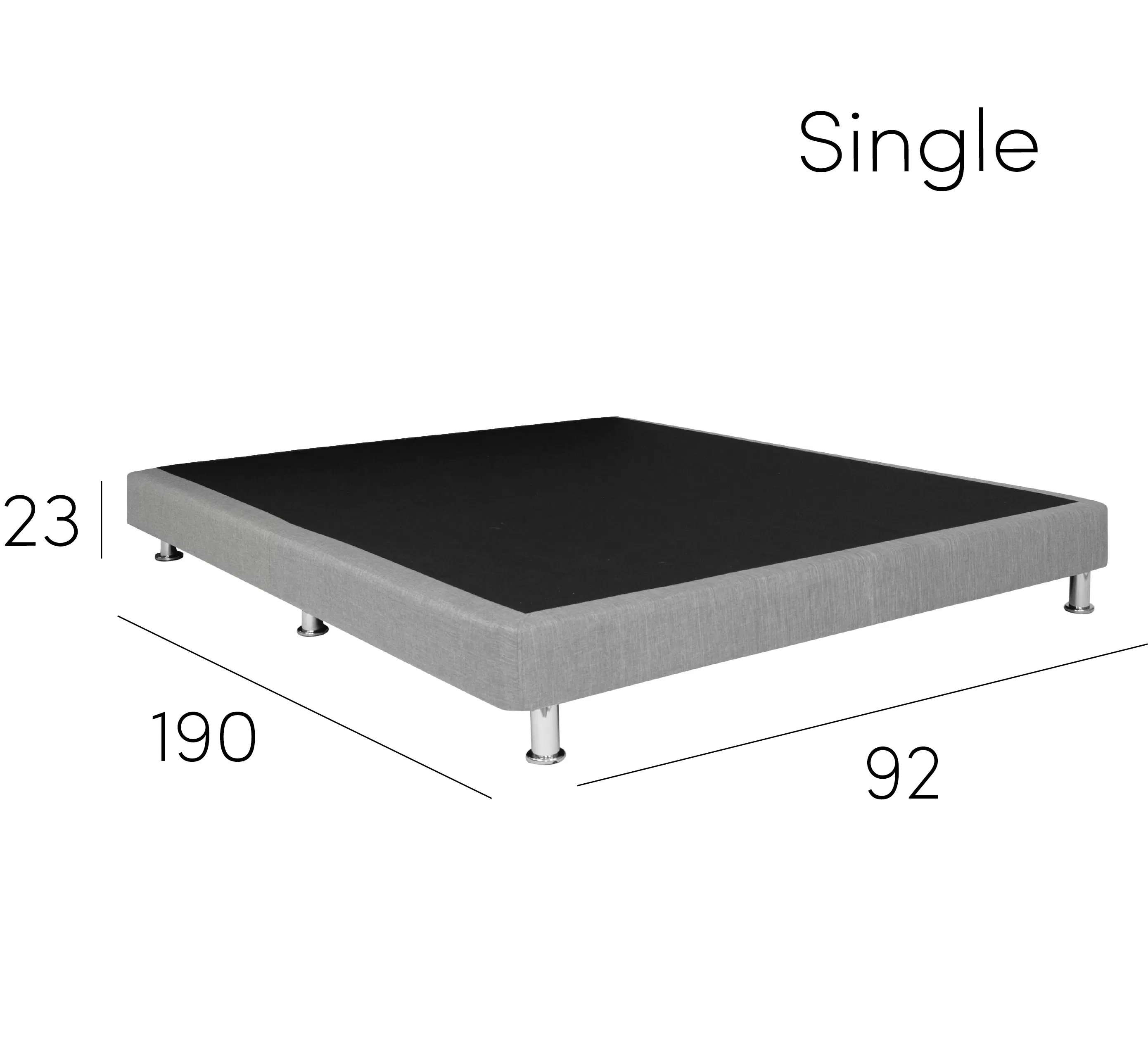 ESSENTIALS King Divan Bed - Black (Faux Leather) - 11 - Modern minimalist sofa, sleek design, single piece, black fabric