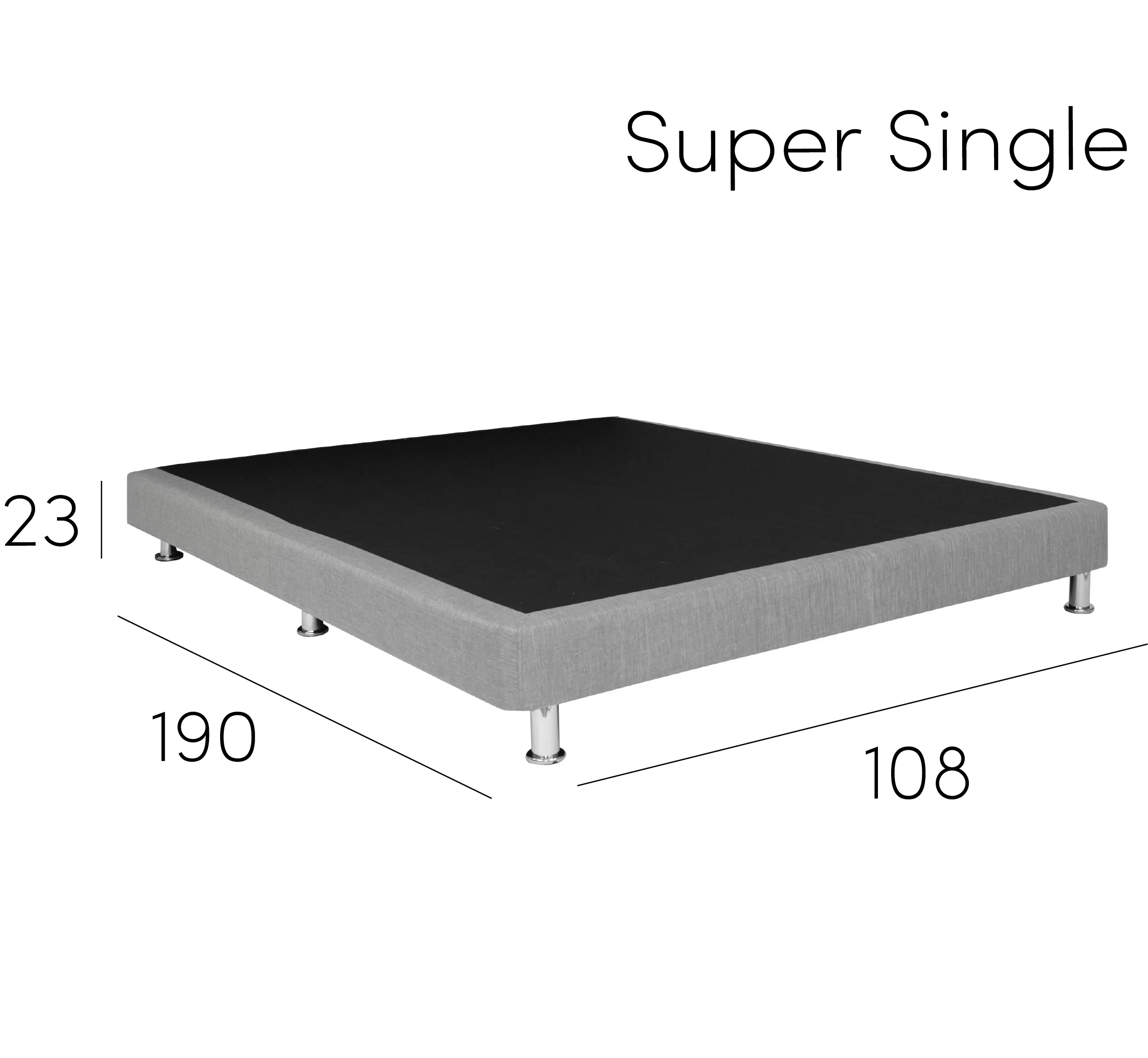 ESSENTIALS King Divan Bed - Black (Faux Leather) - 12 - Modern minimalist sofa, sleek design, contemporary piece