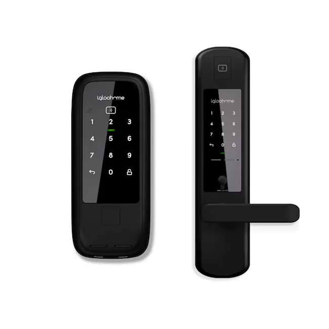 igloohome Gate & Door Bundle: Metal Gate 2 + Smart Mortise 2 - 1 - Black, sleek, modern keypad lock, Dual-screen design for