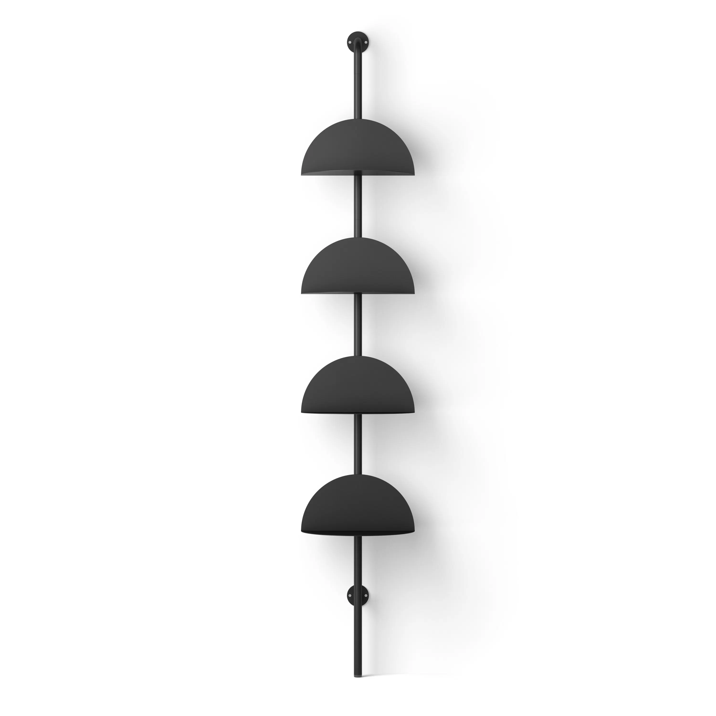 Solis Adjustable Shelves (4 Shelf) - Black - 9 - modern wall sconce, minimalist decor, contemporary light fixture, black and
