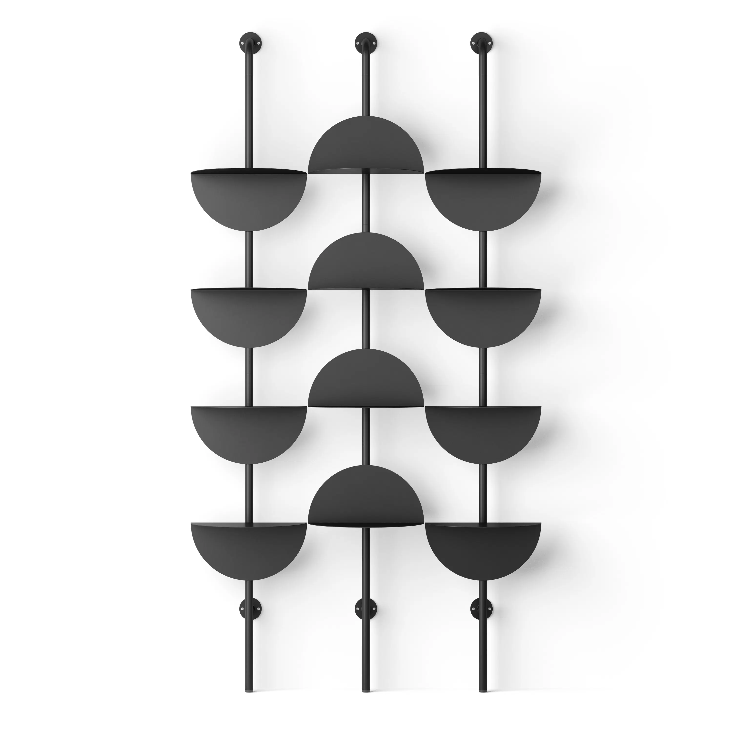 Solis Adjustable Shelves (4 Shelf) - Black - 10 - modern wall art, minimalist decor, abstract design, geometric pattern