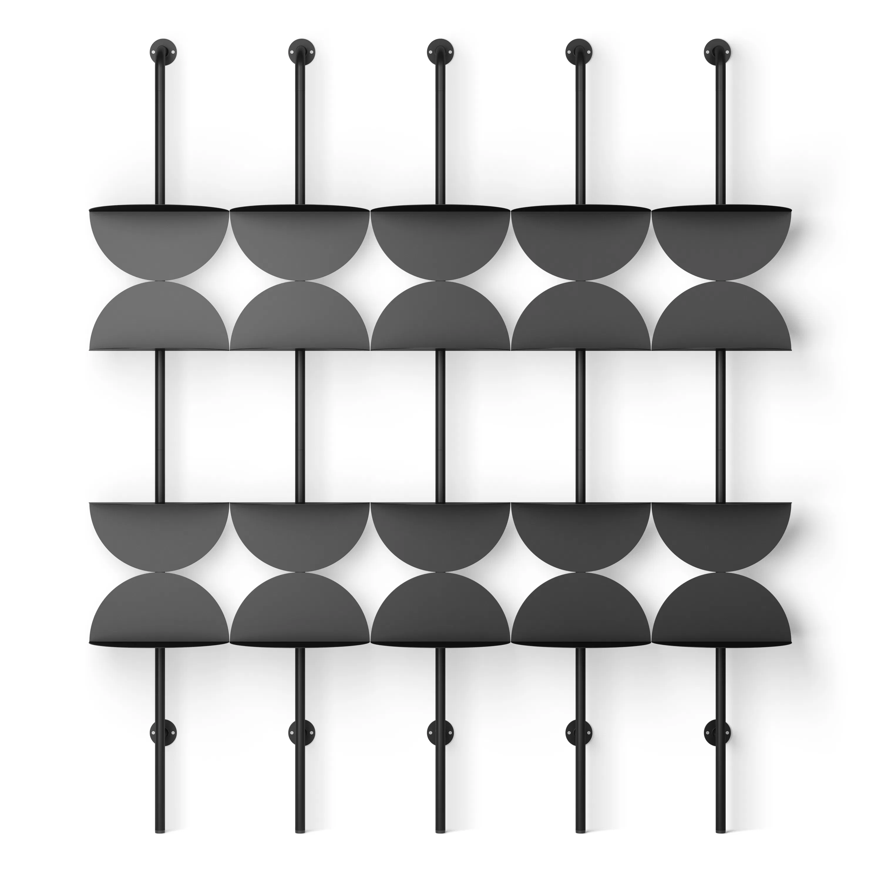 Solis Adjustable Shelves (4 Shelf) - Black - 11 - modern kitchen backsplash, contemporary wall decor, black and white