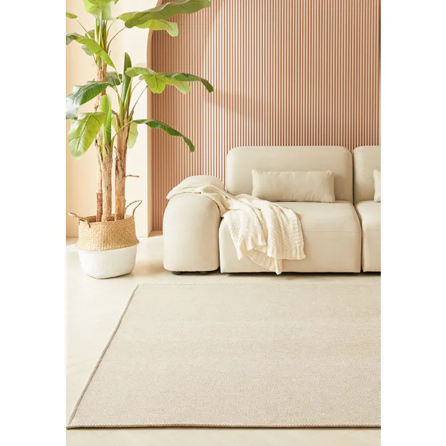 Lonzo Woven Rug (2 Sizes) - Cream Beige - 9