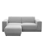 Milan 3 Seater Sofa with Ottoman - Slate (Fabric) - 0