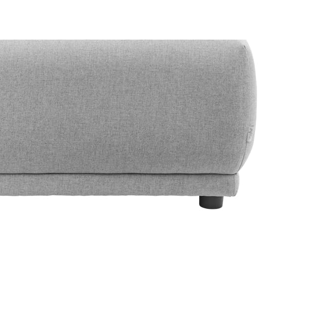 Milan 3 Seater Sofa with Ottoman - Slate (Fabric) - 13 - Modern fabric sofa with clean lines, Gray textured upholstery
