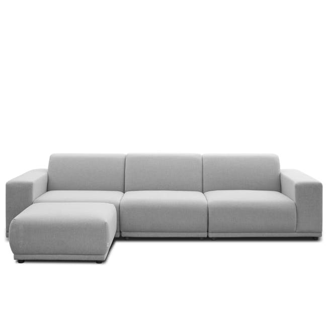 Milan 4 Seater Sofa with Ottoman - Slate (Fabric) - 0