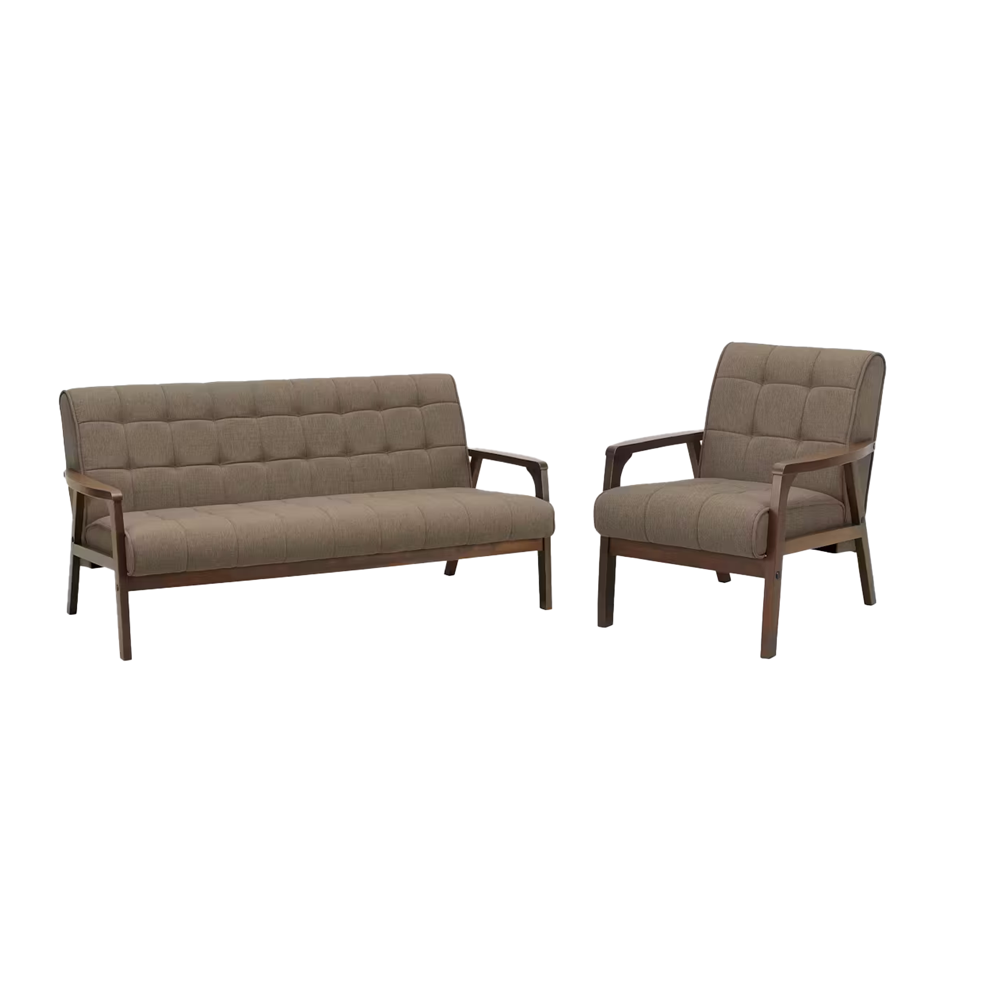 Tucson 3 Seater Sofa with Tucson Armchair - Cocoa, Chestnut (Fabric)