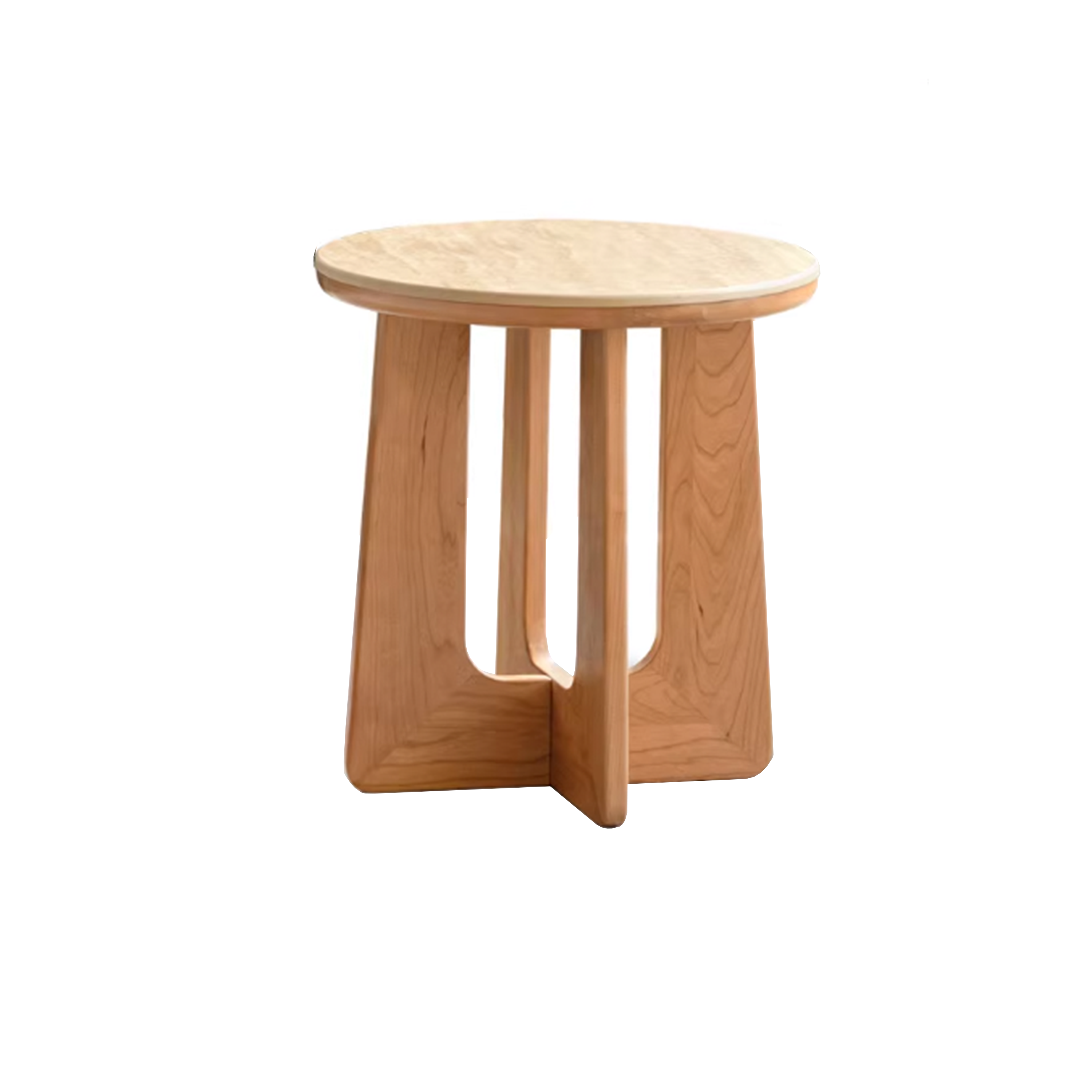 Marisa Round Side Table 0.45m - Travertine (Sintered Stone)
