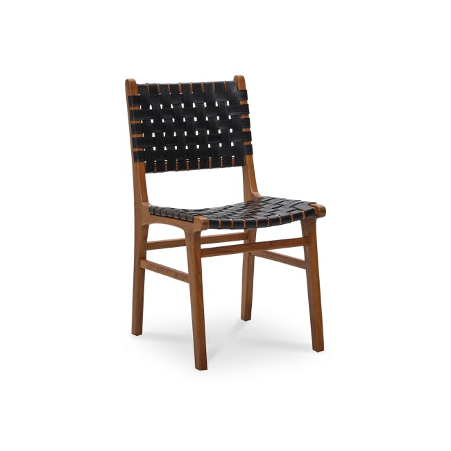 Maddox Dining Chair - Cocoa, Black (Genuine Leather) - 0