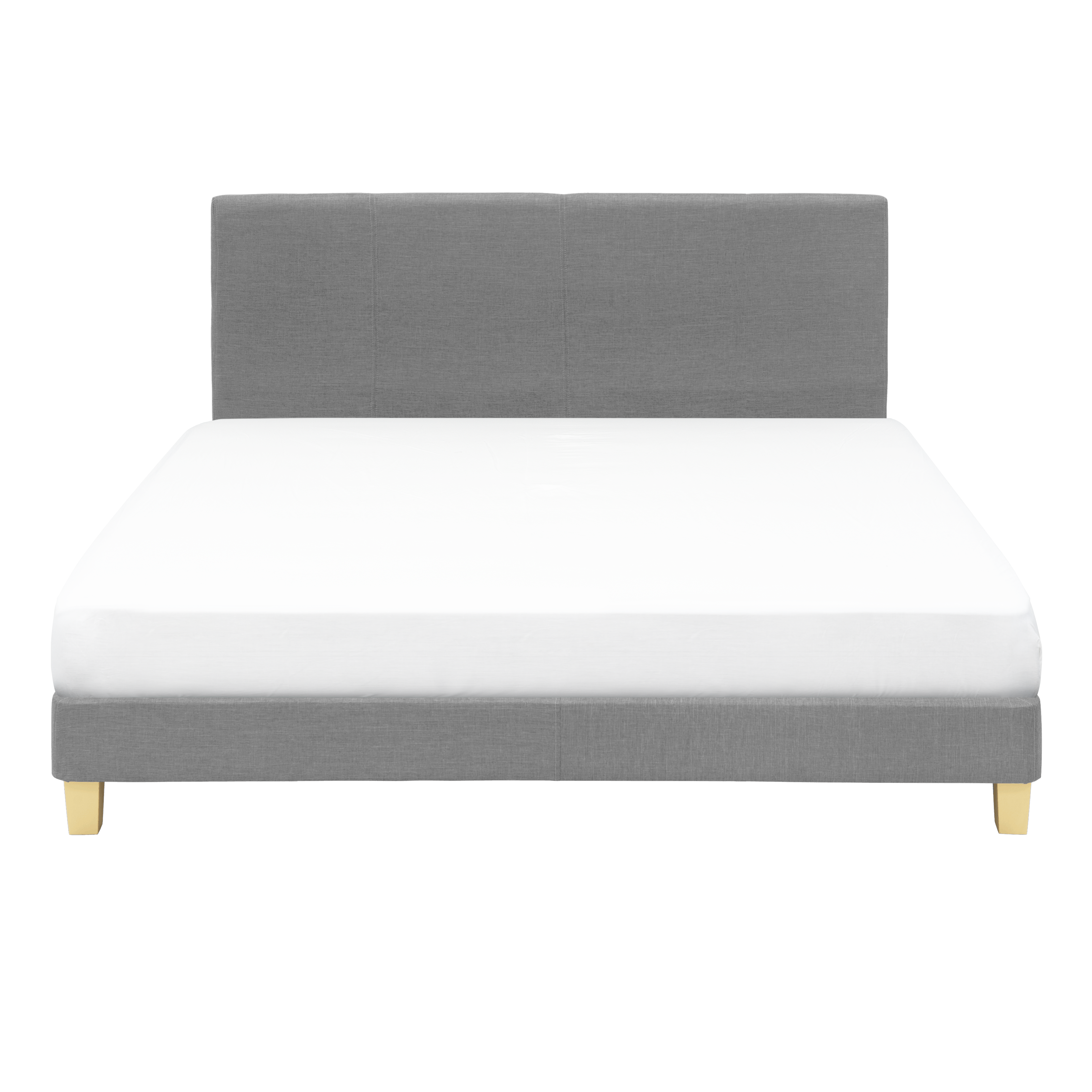 ESSENTIALS King Headboard Divan Bed Grey (Fabric), Beds by HipVan