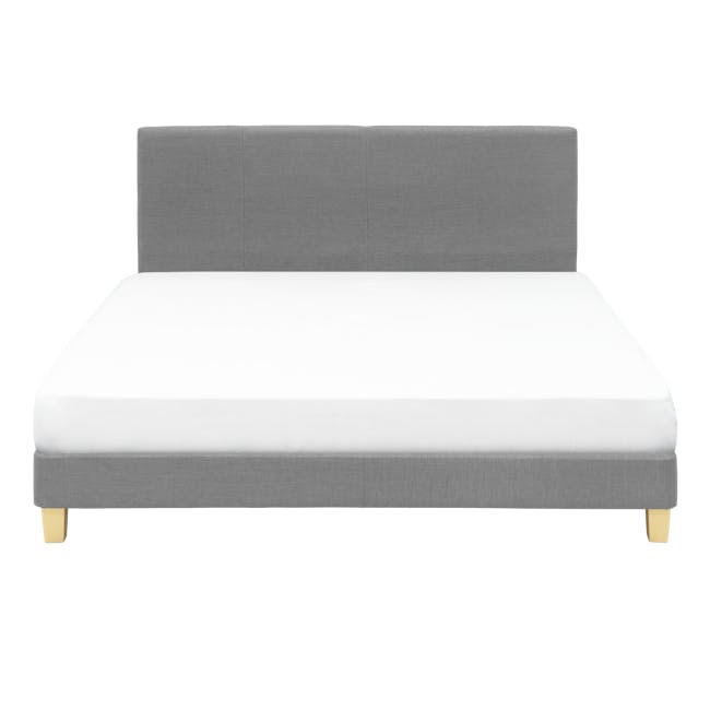 ESSENTIALS King Headboard Divan Bed - Grey (Fabric) - 0