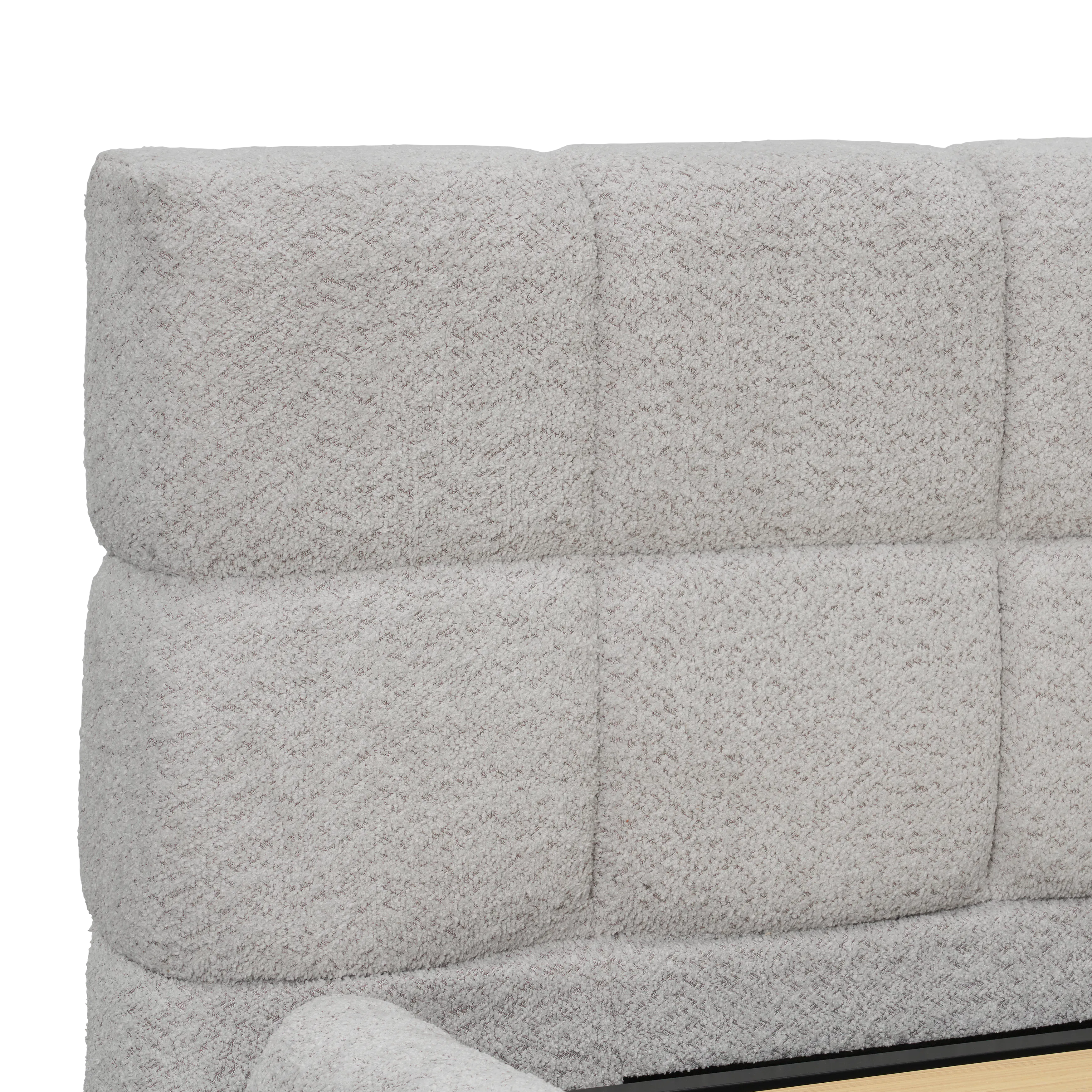 Aubrielle Storage Queen Bed - Light Grey Boucle - 14