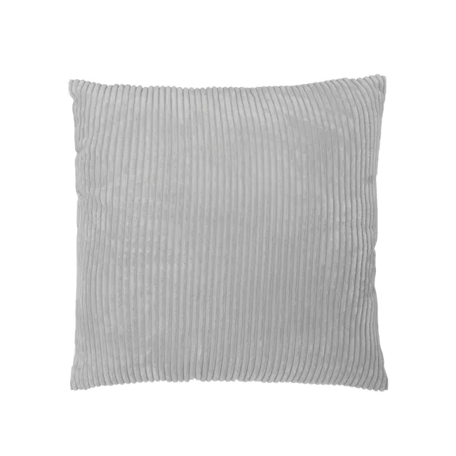 Emeri Large Corduroy Cushion Cover - Silver - 1 - Rugged texture, ribbed design, soft appearance, elegant pattern, cozy