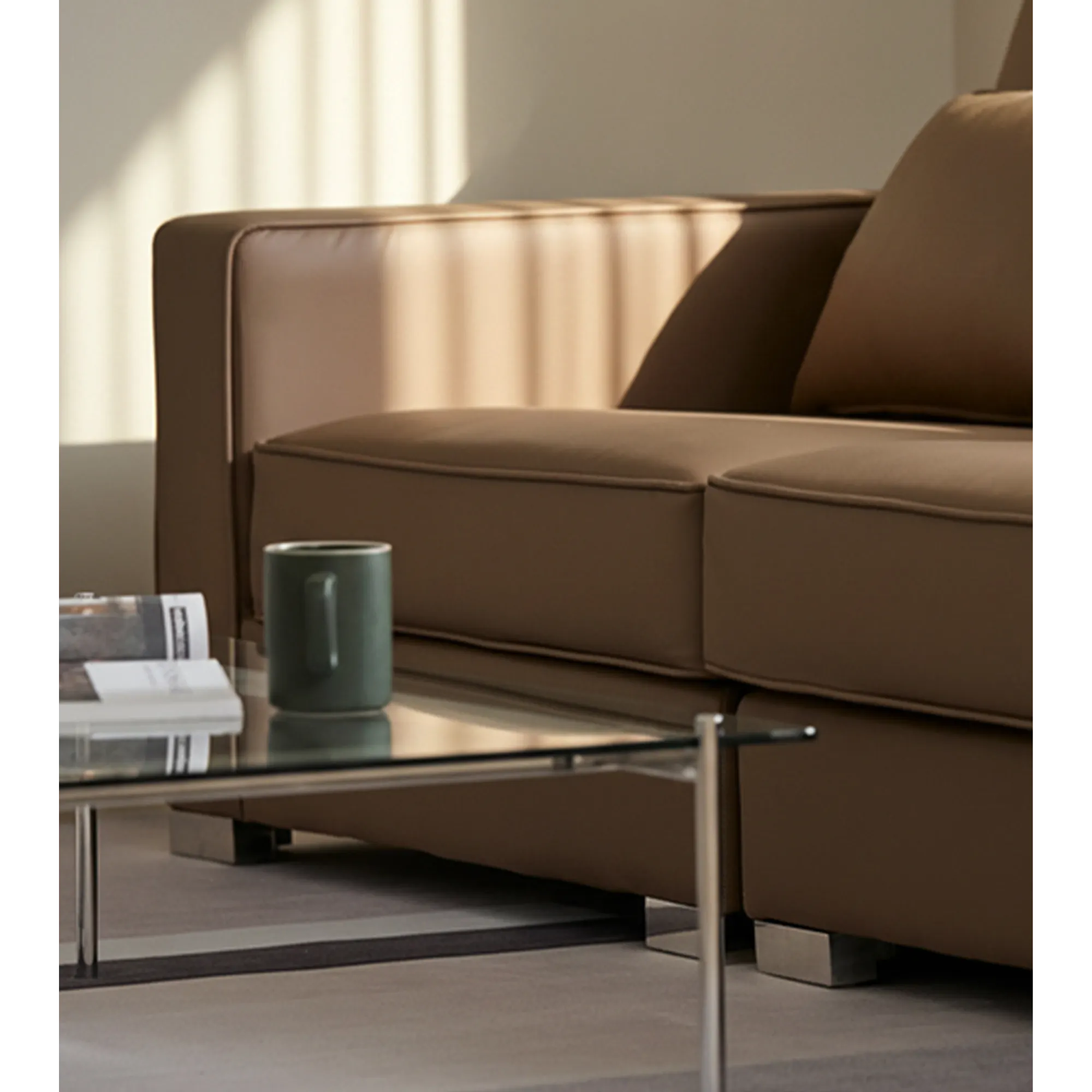 Paris Ottoman - Brown (Faux Leather) - 10