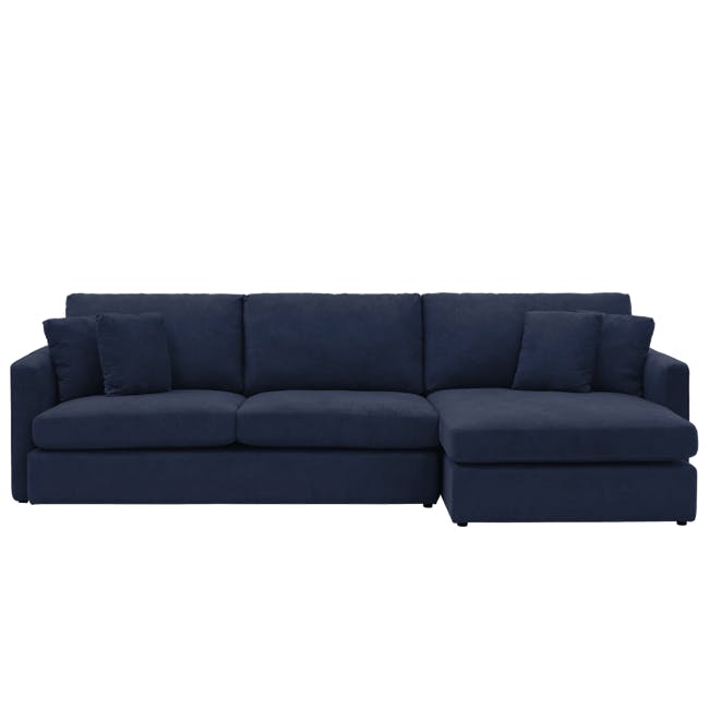 Ashley L-Shaped Lounge Sofa - Navy - 0