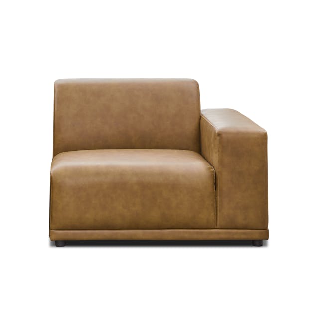 Milan 3 Seater Corner Extended Sofa - Tan (Faux Leather) - 2
