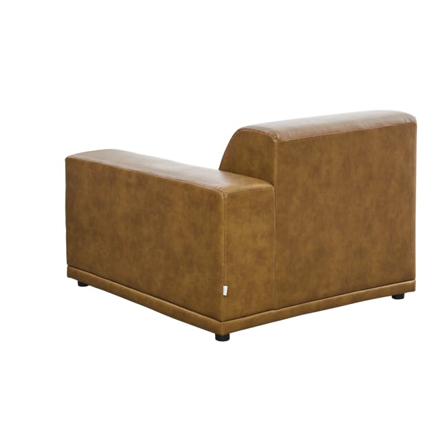 Milan 4 Seater Corner Extended Sofa - Tan (Faux Leather) - 5