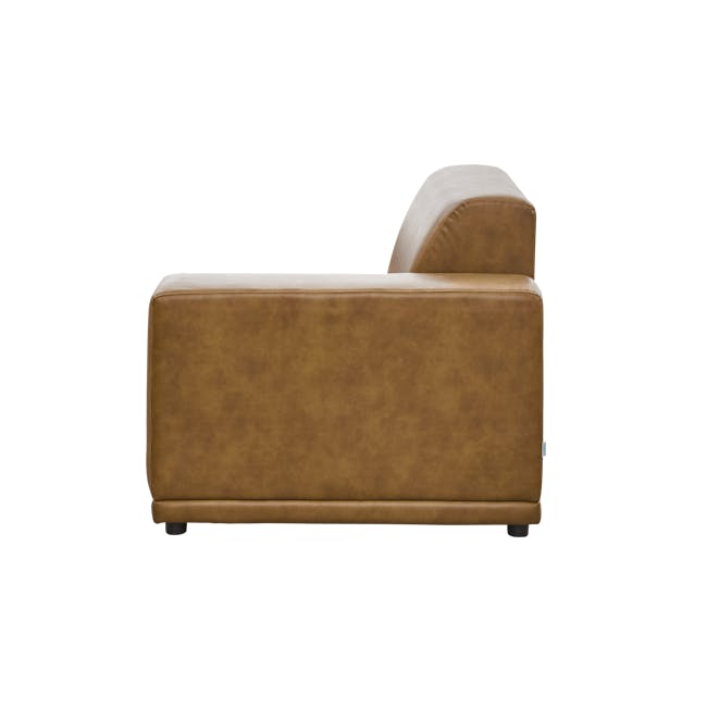 Milan 4 Seater Extended Sofa - Tan (Faux Leather) - 4