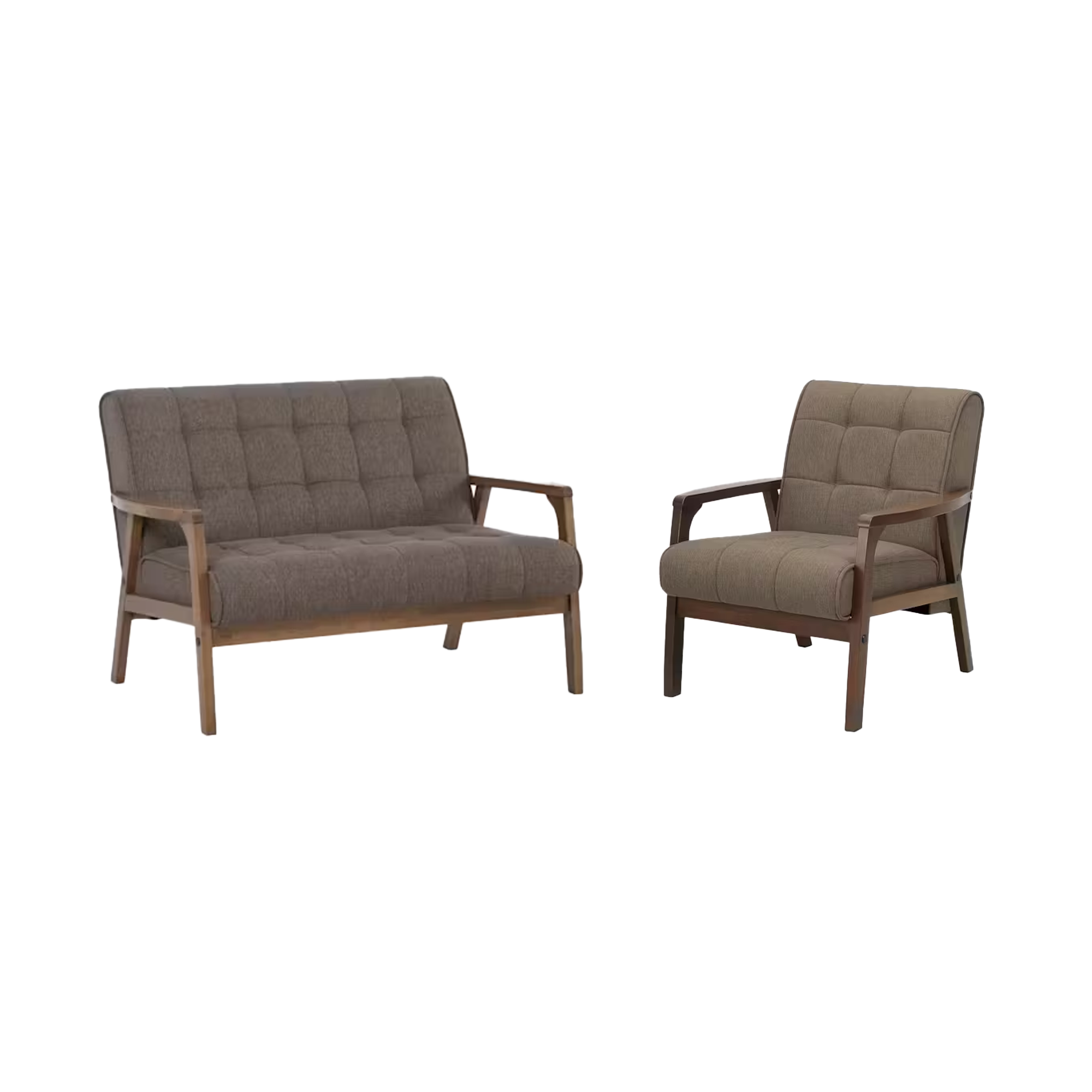 Tucson 2 Seater Sofa with Tucson Armchair - Cocoa, Chestnut (Fabric)