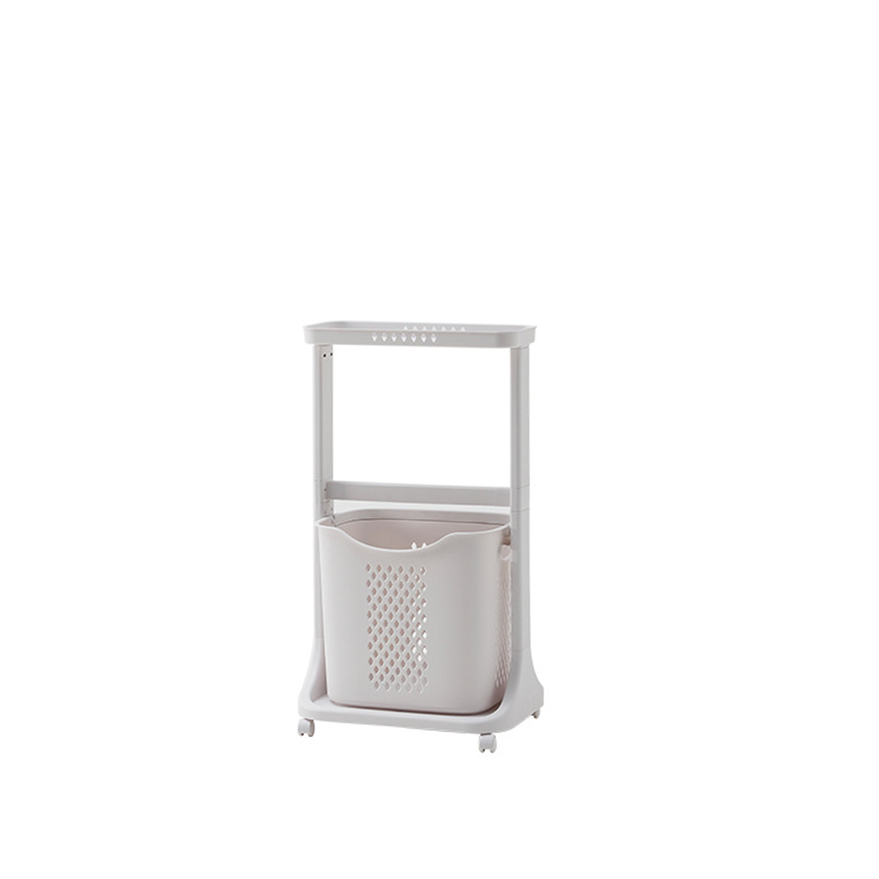 Aamari Low Multi Clothes Stand with One Laundry Basket