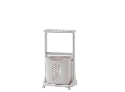 Aamari Low Multi Clothes Stand with One Laundry Basket